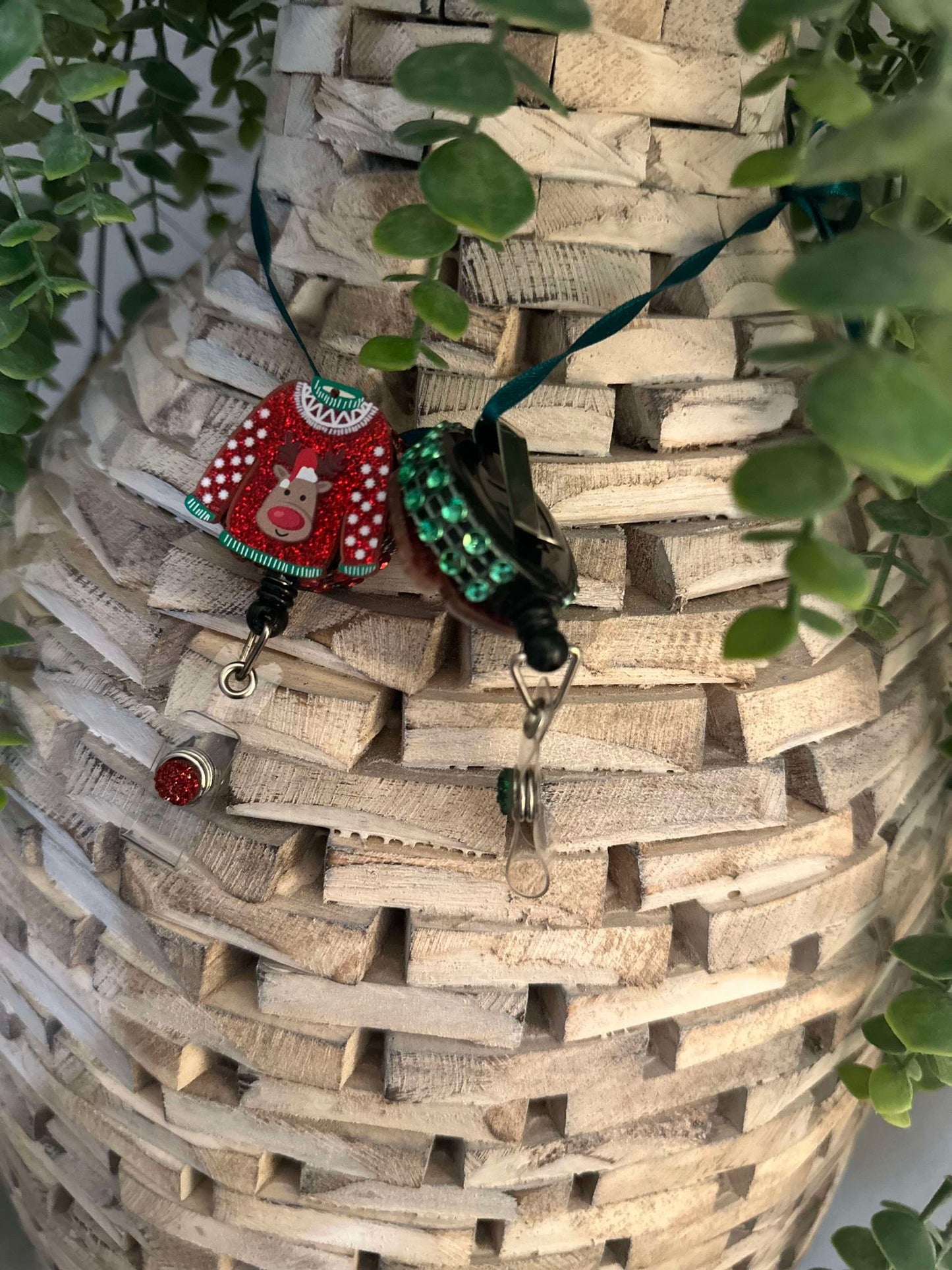 Reindeer Ugly sweater retractable badge reel