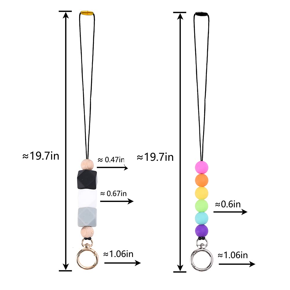 POPLOPP Teacher Lanyards for ID Badges and Keys, Cute Silicone Beaded Lanyard for Women Nurse Employees Students