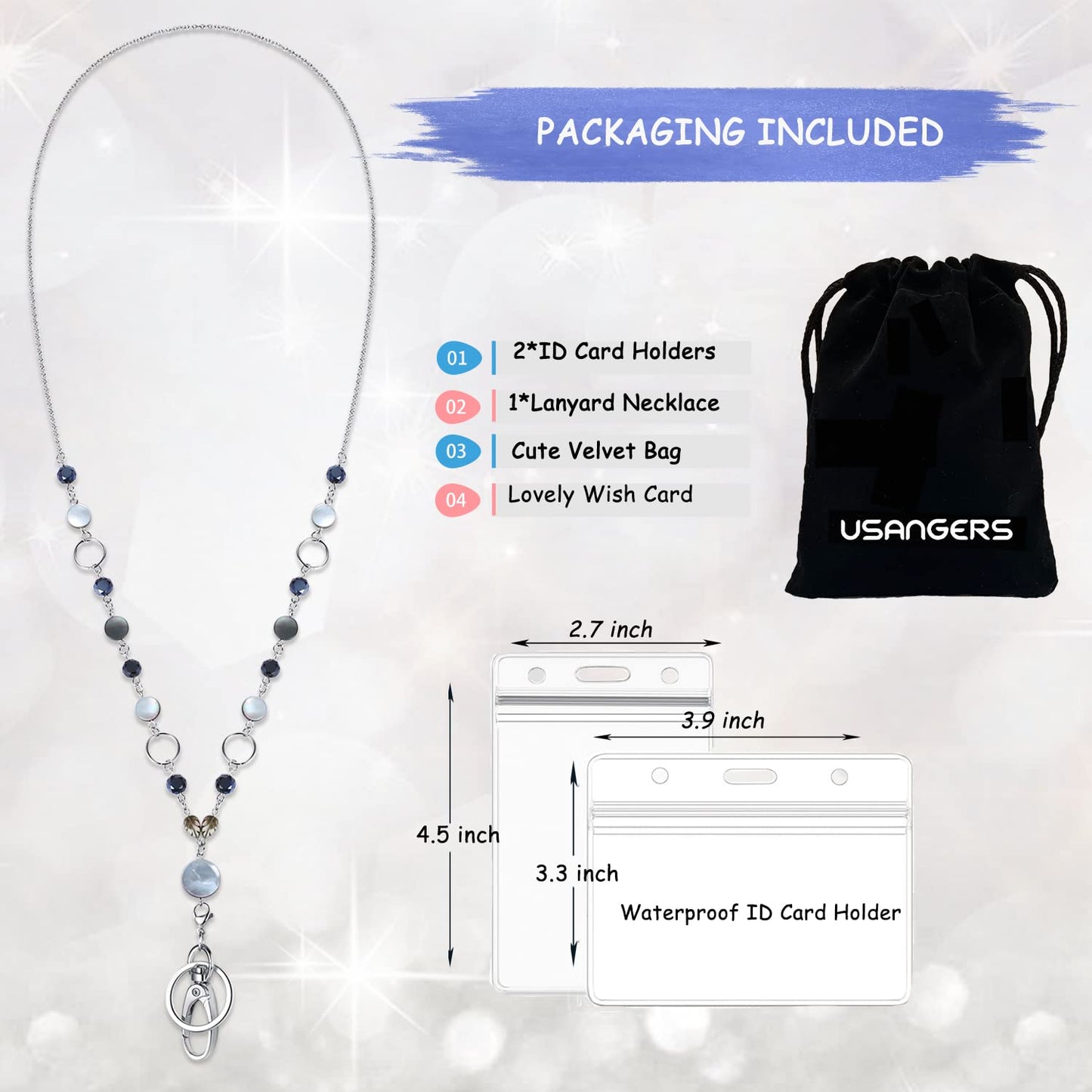 Lanyards for ID Badges Keys Women Cute Teacher Lanyard ID Holder Necklace Silver Chain Fashion Strong Keychain Diffuser Office School Work Jewelry Nurse Teacher Appreciation Gifts Mandala