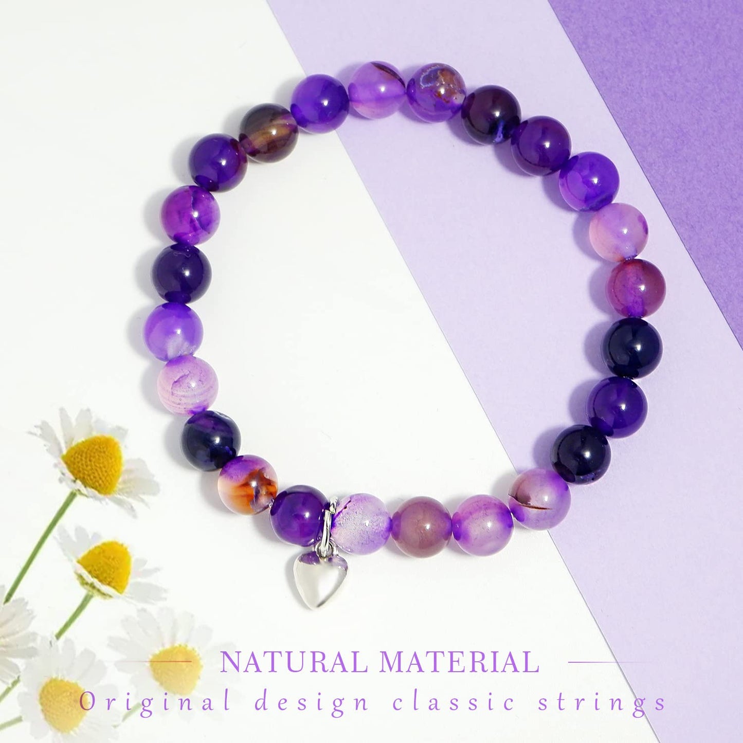 Get Well Soon Gifts for Women,Natural Stone Healing Bracelet, Inspirational Gifts for Women Teen Girls