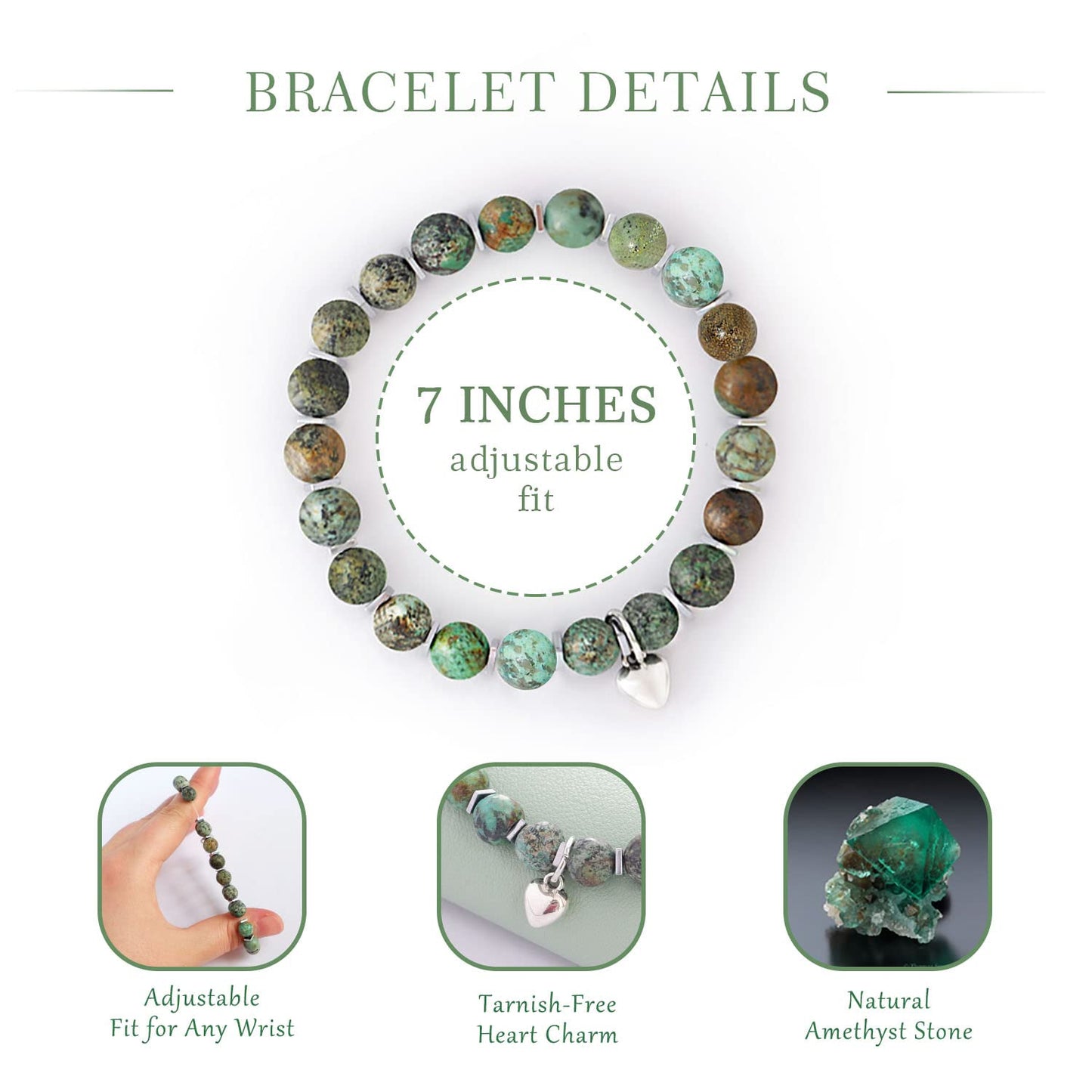 Get Well Soon Gifts for Women,Natural Stone Healing Bracelet, Inspirational Gifts for Women Teen Girls