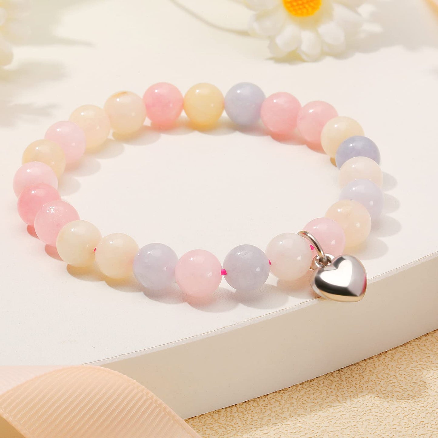 jewelrycard 13-60 Birthday Gifts for Women Girls, Natural Stone Bracelet for Women, 13 16 21 40 50 Year old Gifts for Daughter Mom Gradma