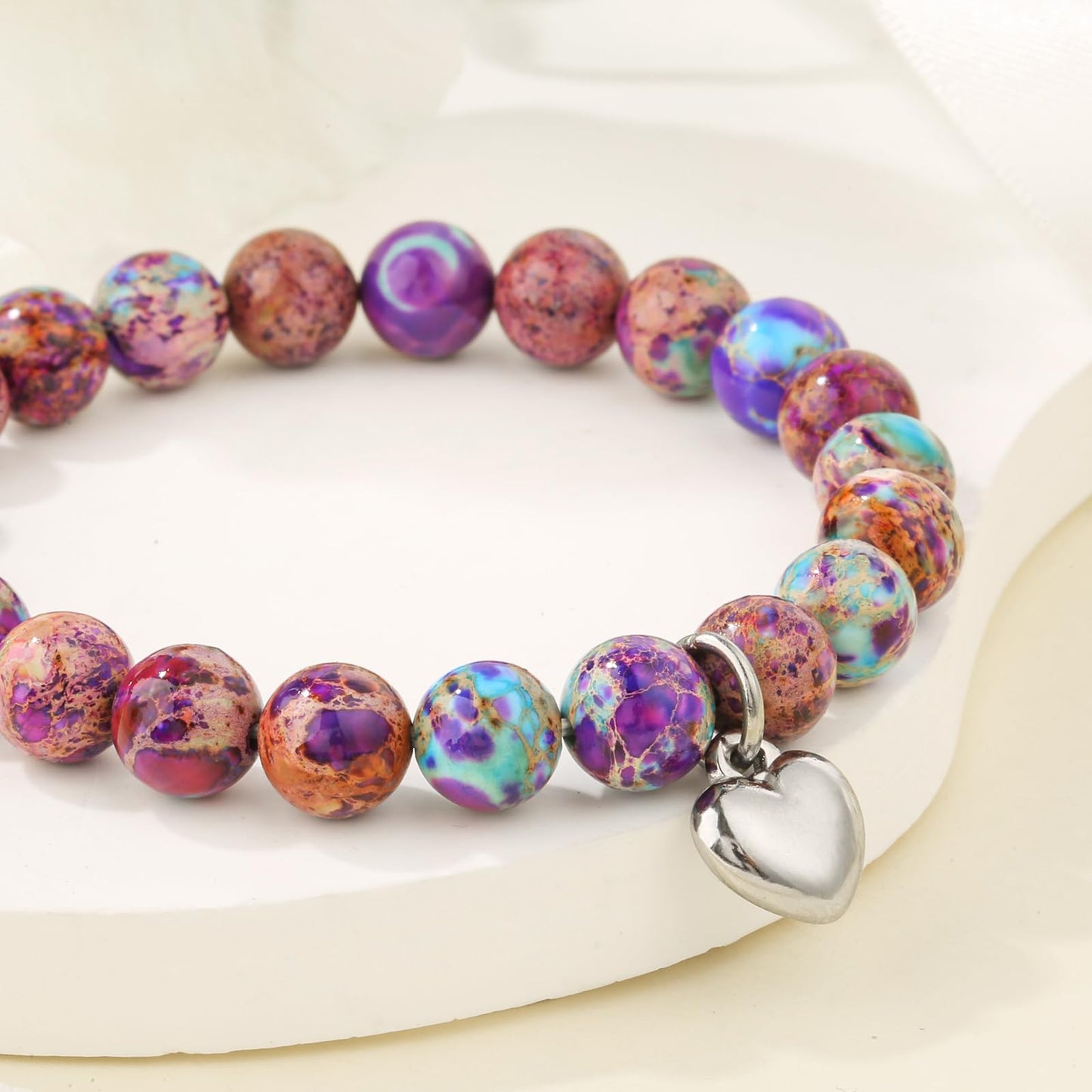 jewelrycard 13-60 Birthday Gifts for Women Girls, Natural Stone Bracelet for Women, 13 16 21 40 50 Year old Gifts for Daughter Mom Gradma