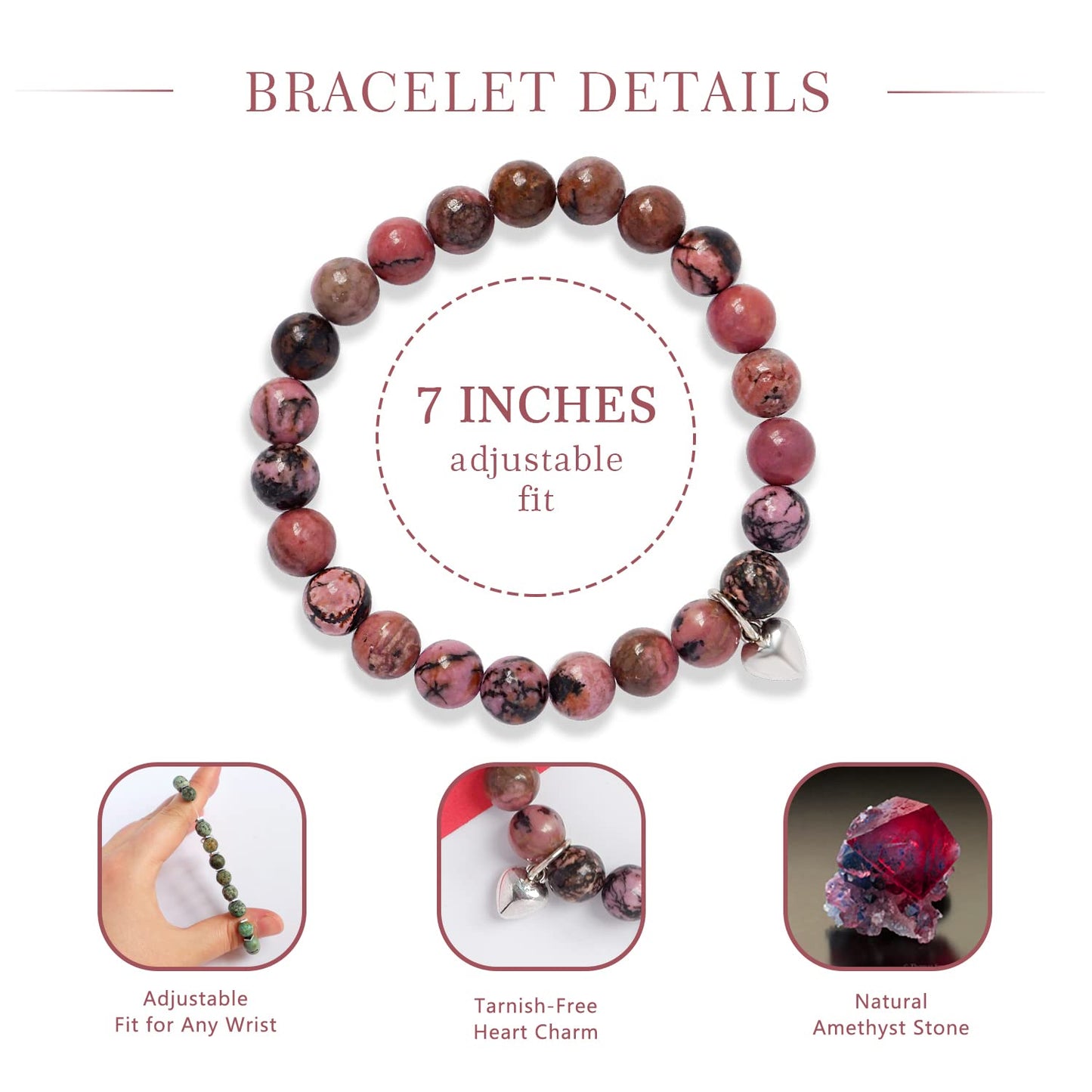 Get Well Soon Gifts for Women,Natural Stone Healing Bracelet, Inspirational Gifts for Women Teen Girls