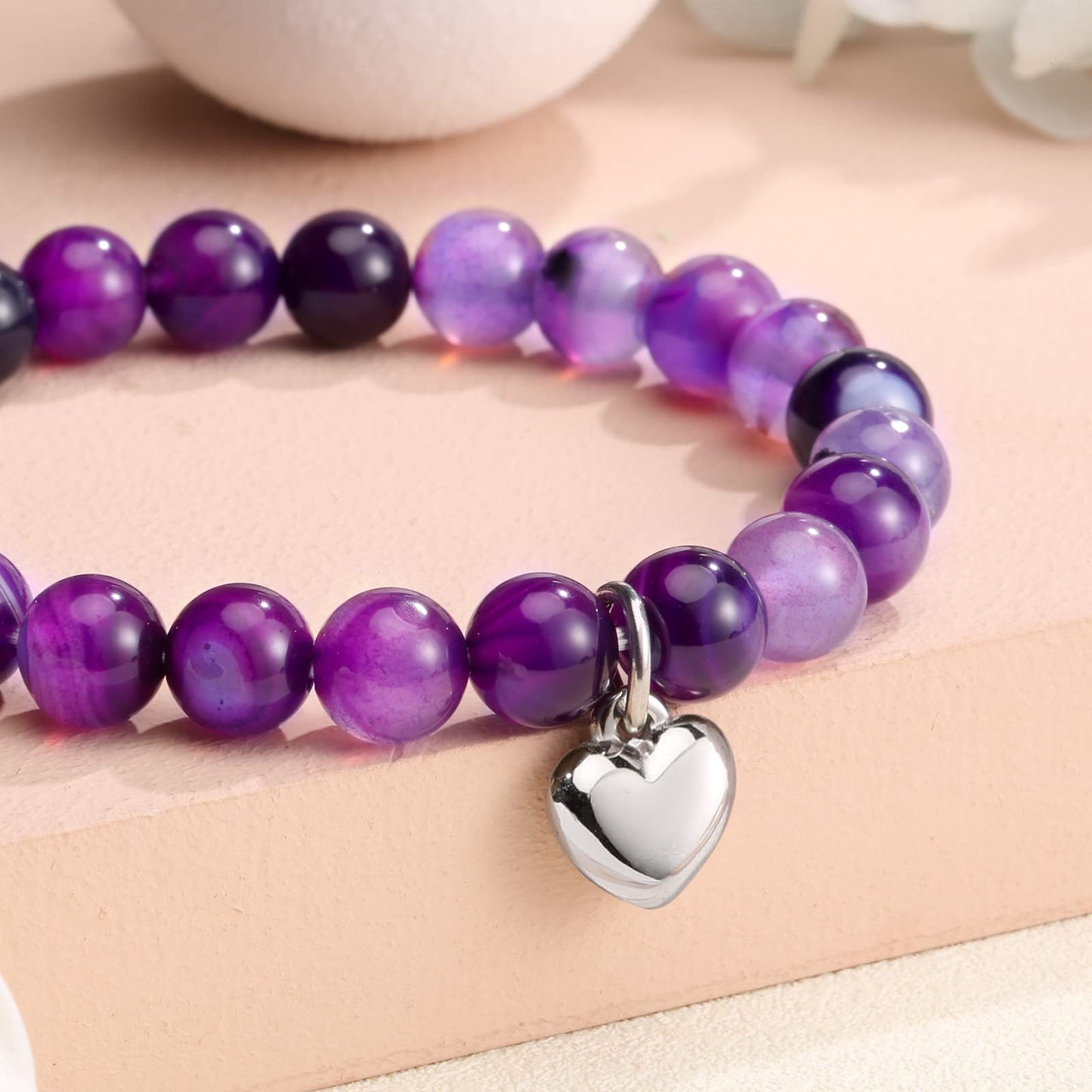 jewelrycard 13-60 Birthday Gifts for Women Girls, Natural Stone Bracelet for Women, 13 16 21 40 50 Year old Gifts for Daughter Mom Gradma