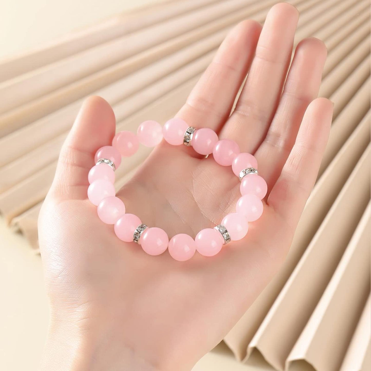Healing Bracelet For Women Anxiety Crystal Bracelet Chakra Beaded Bracelets Rose Quartz Crystals And Healing Stones Jewelry Yoga Bead Bracelet Calming Stretch Bracelet Stress Relief Gifts For Women