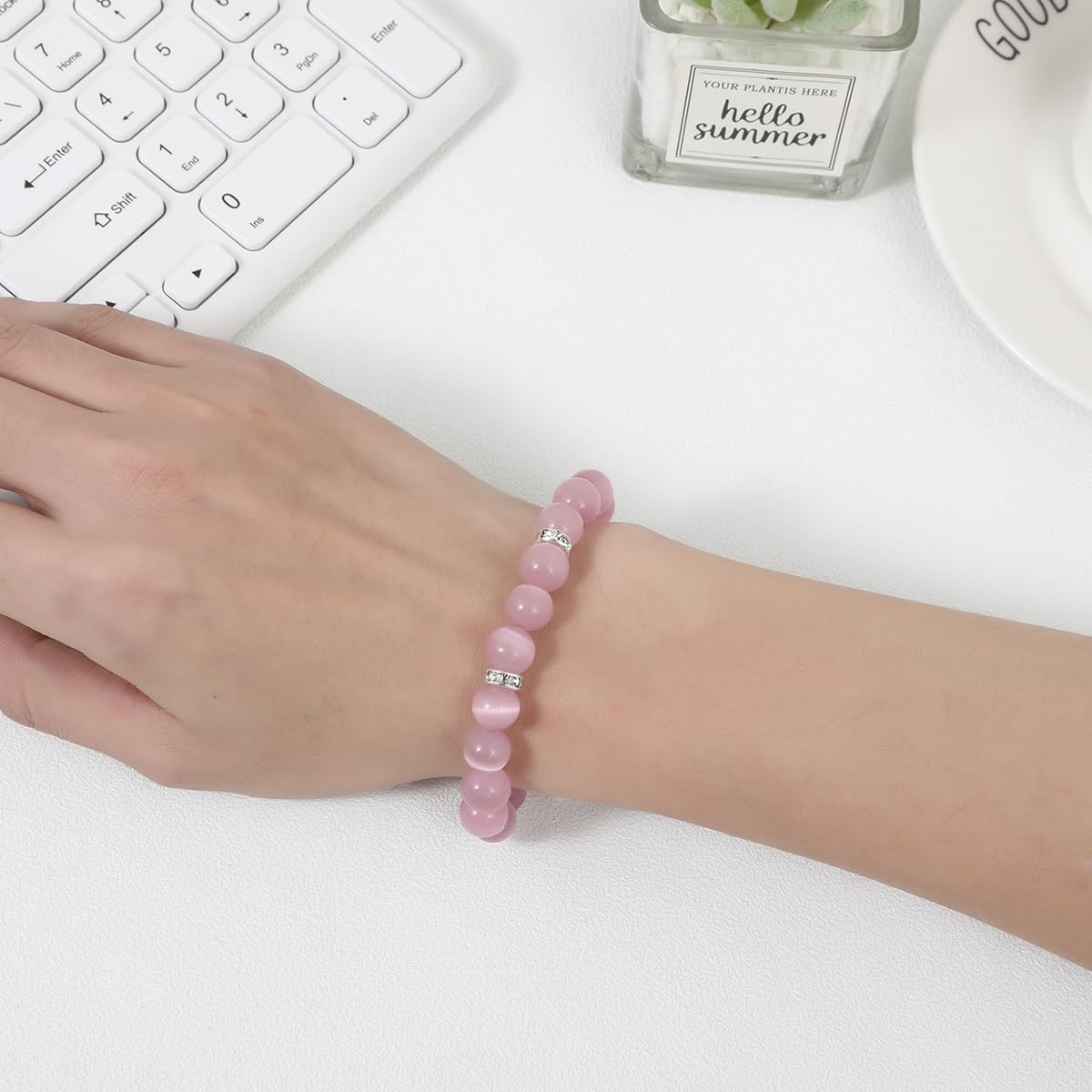 Healing Bracelet For Women Anxiety Crystal Bracelet Chakra Beaded Bracelets Rose Quartz Crystals And Healing Stones Jewelry Yoga Bead Bracelet Calming Stretch Bracelet Stress Relief Gifts For Women