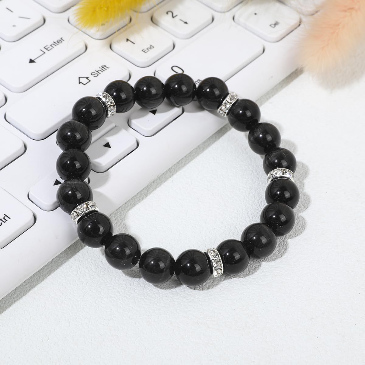 Healing Bracelet For Women Anxiety Crystal Bracelet Chakra Beaded Bracelets Rose Quartz Crystals And Healing Stones Jewelry Yoga Bead Bracelet Calming Stretch Bracelet Stress Relief Gifts For Women