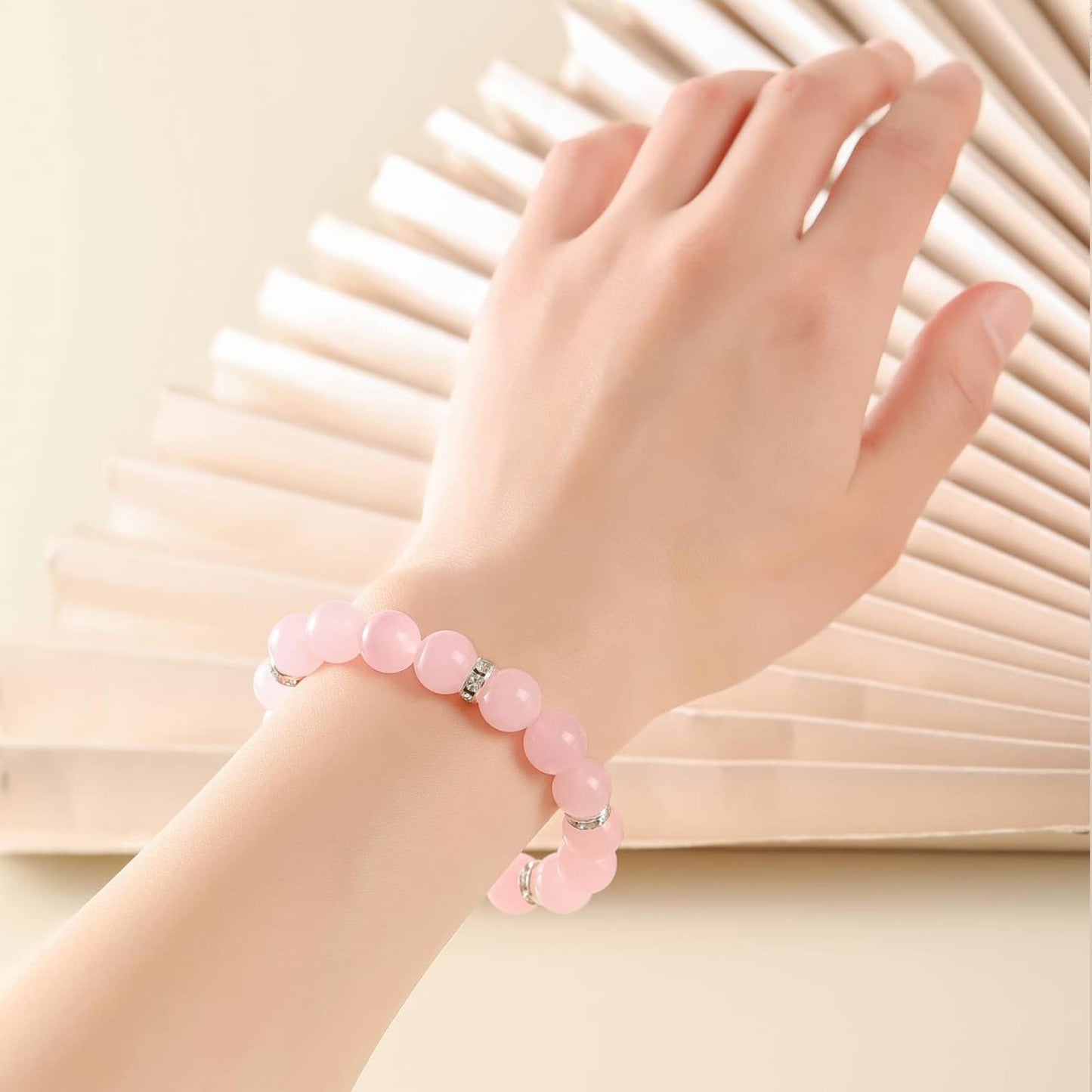 Healing Bracelet For Women Anxiety Crystal Bracelet Chakra Beaded Bracelets Rose Quartz Crystals And Healing Stones Jewelry Yoga Bead Bracelet Calming Stretch Bracelet Stress Relief Gifts For Women
