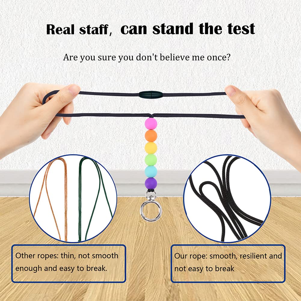 POPLOPP Teacher Lanyards for ID Badges and Keys, Cute Silicone Beaded Lanyard for Women Nurse Employees Students