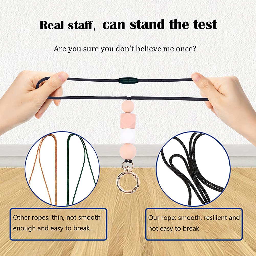 POPLOPP Teacher Lanyards for ID Badges and Keys, Cute Silicone Beaded Lanyard for Women Nurse Employees Students