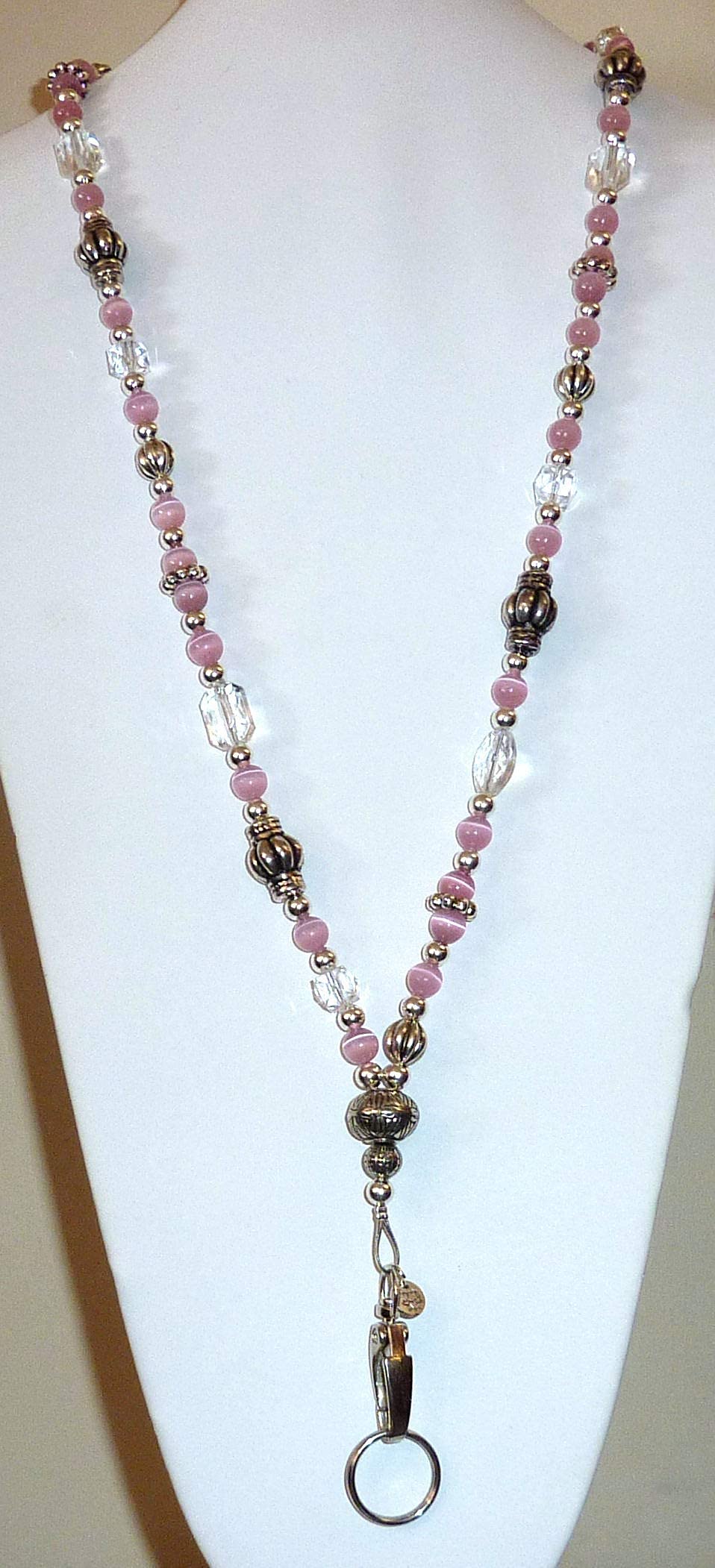 Women's Lanyard Strong Beaded Made in USA ID Badge Card Holder Teacher Nurse Cruise Keys Keychain Phone