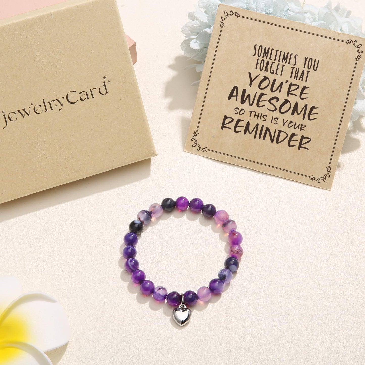 Jewelry&Card Christmas Gifts for Women Teen Girls, Sometimes You Forget You're Awesome Bracelets, Inspirational Christmas Gifts for Mom, Daughter, Sister, Best Friends on Christmas Birthday