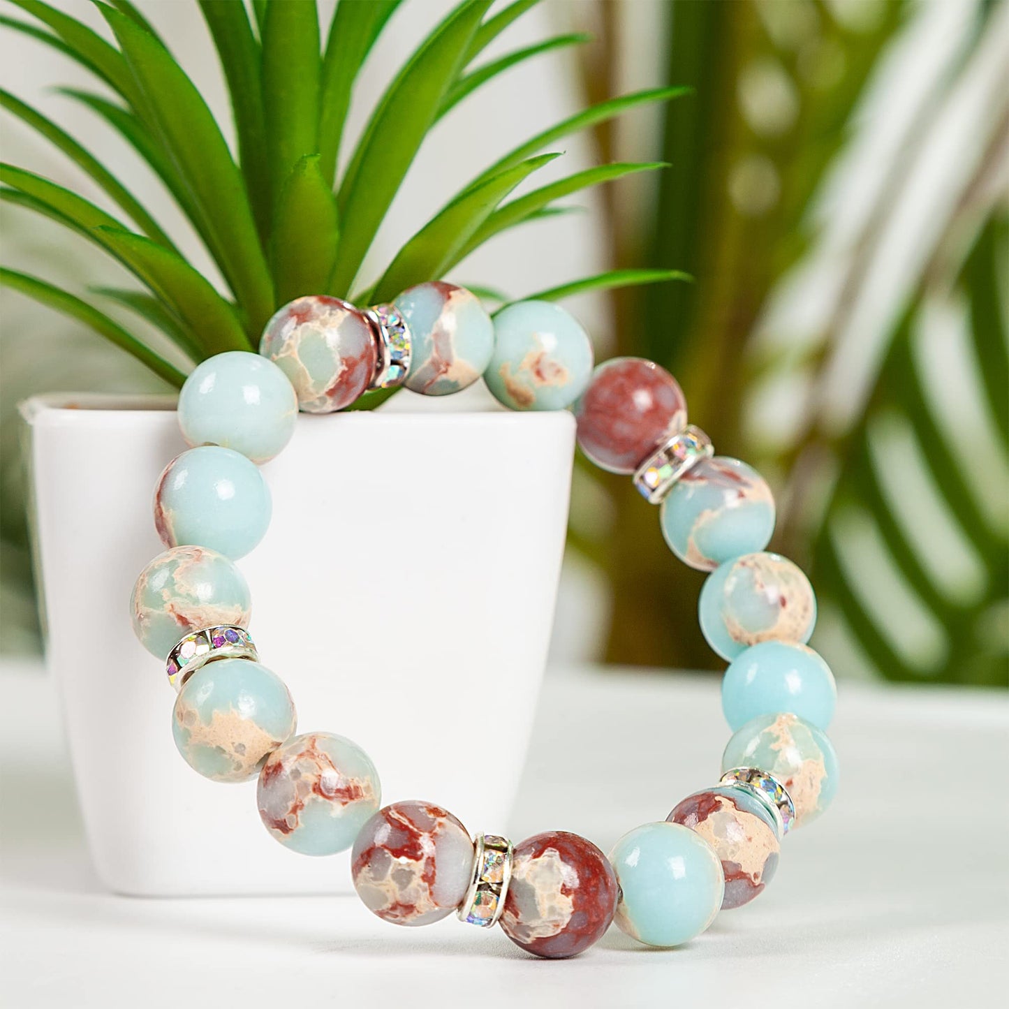 Healing Bracelet For Women Anxiety Crystal Bracelet Chakra Beaded Bracelets Rose Quartz Crystals And Healing Stones Jewelry Yoga Bead Bracelet Calming Stretch Bracelet Stress Relief Gifts For Women