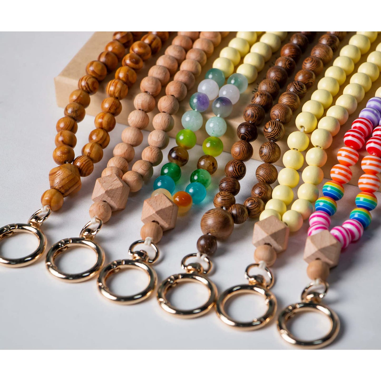Rainbow Wood Beaded Lanyards for Id Badges Holder, Teacher Breakaway Mental Health Matters Lanyard for Keys Cute Boho Neck Keychain Id Lanyard for Women