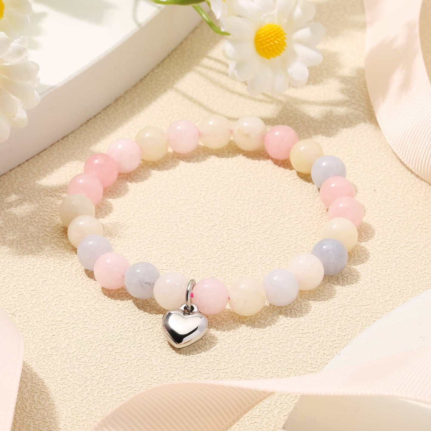 jewelrycard 13-60 Birthday Gifts for Women Girls, Natural Stone Bracelet for Women, 13 16 21 40 50 Year old Gifts for Daughter Mom Gradma