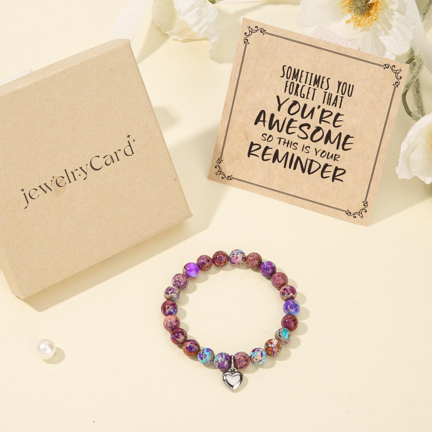 Jewelry&Card Christmas Gifts for Women Teen Girls, Sometimes You Forget You're Awesome Bracelets, Inspirational Christmas Gifts for Mom, Daughter, Sister, Best Friends on Christmas Birthday