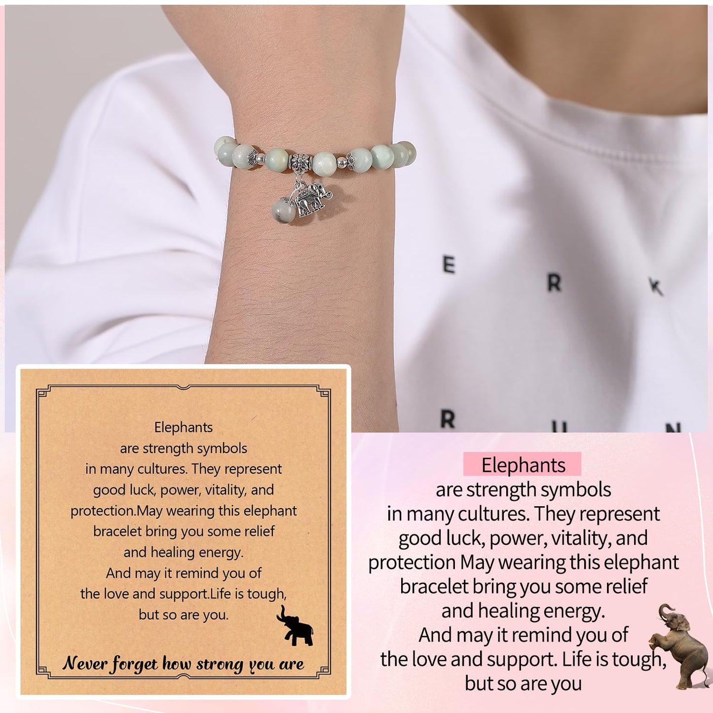Get Well Soon Gifts for Women,Natural Stone Healing Bracelet, Inspirational Gifts for Women Teen Girls