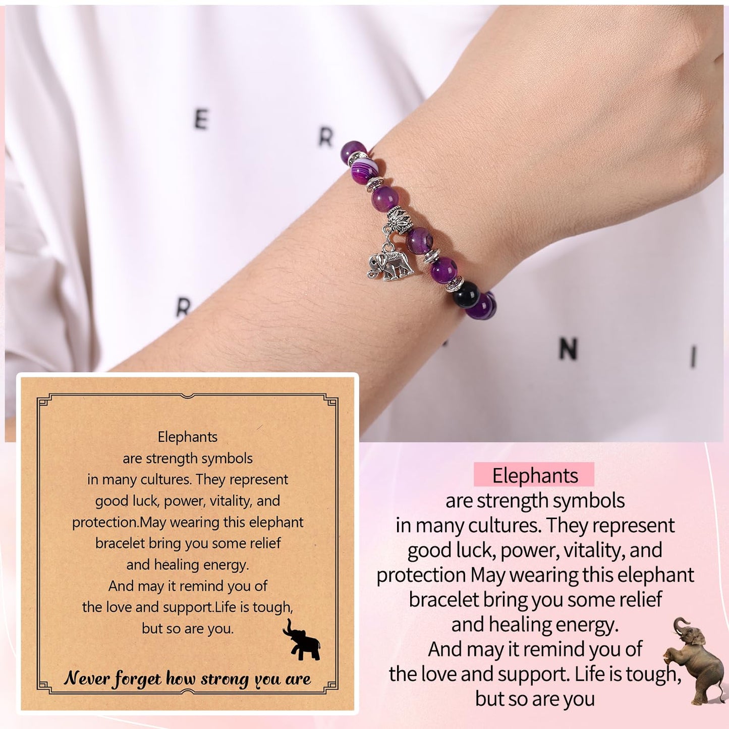 Get Well Soon Gifts for Women,Natural Stone Healing Bracelet, Inspirational Gifts for Women Teen Girls