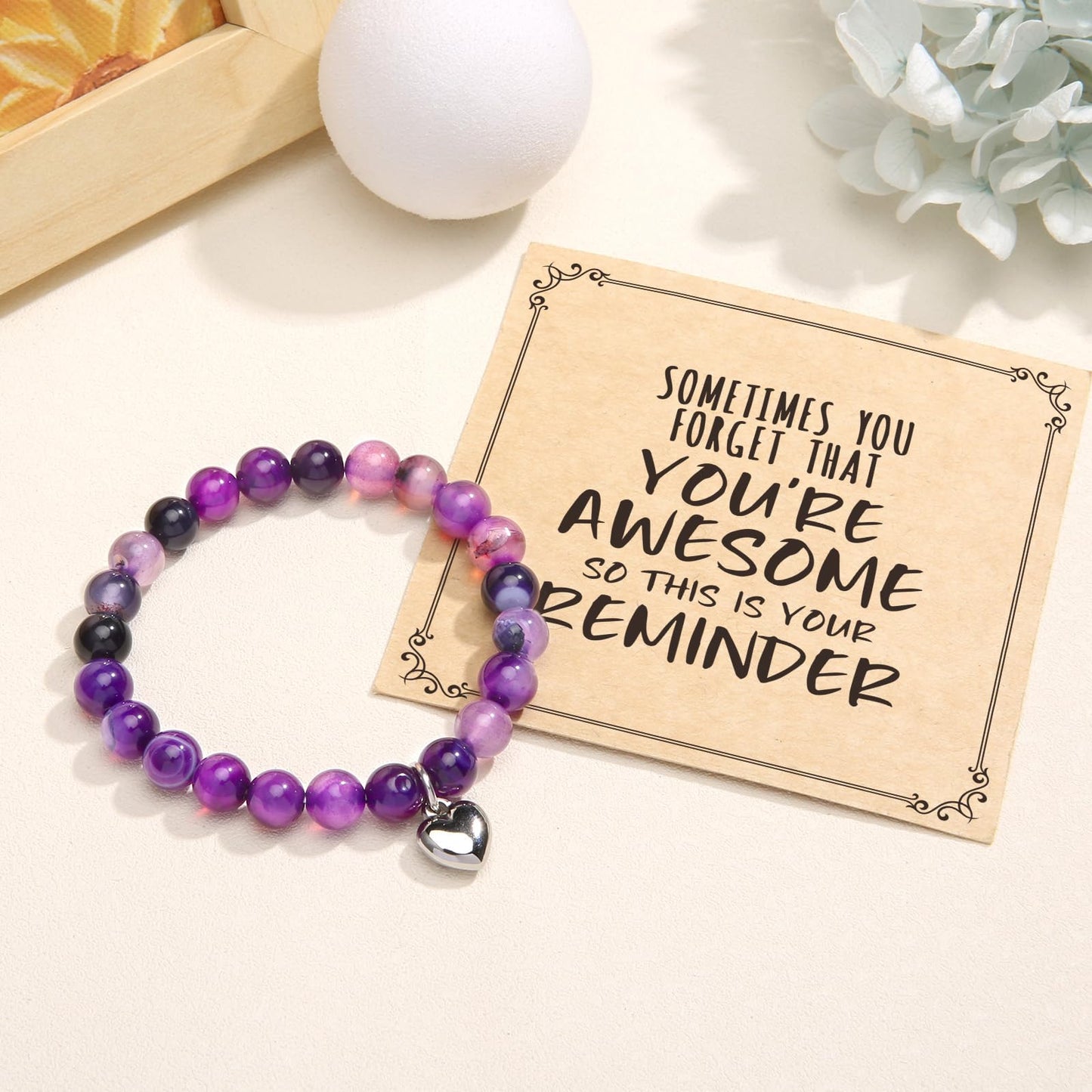 Jewelry&Card Christmas Gifts for Women Teen Girls, Sometimes You Forget You're Awesome Bracelets, Inspirational Christmas Gifts for Mom, Daughter, Sister, Best Friends on Christmas Birthday