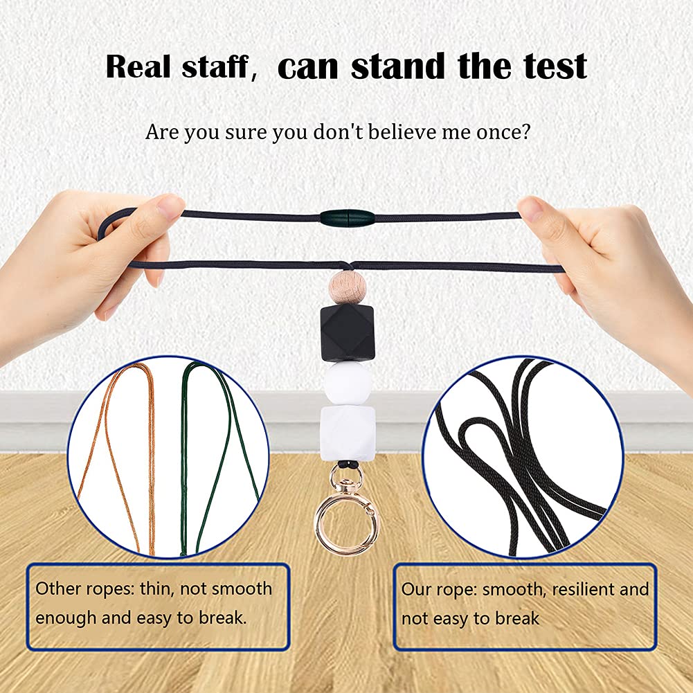POPLOPP Teacher Lanyards for ID Badges and Keys, Cute Silicone Beaded Lanyard for Women Nurse Employees Students