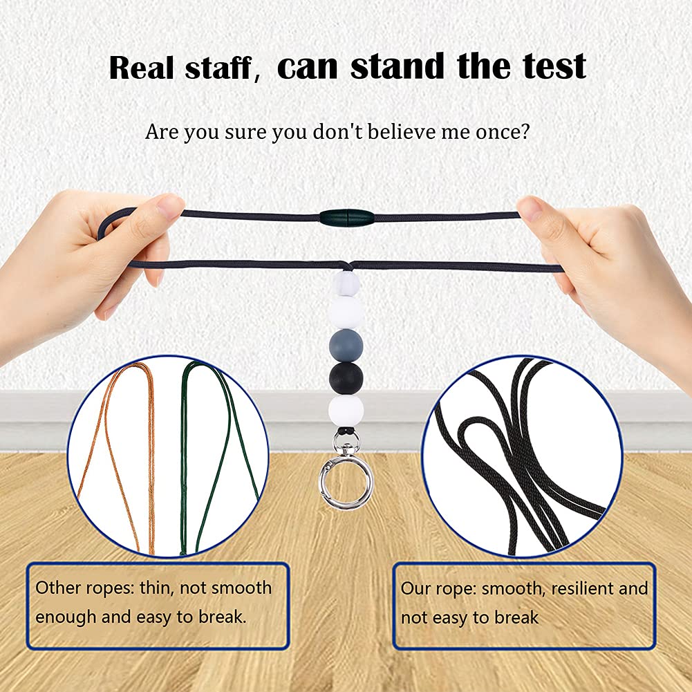 POPLOPP Teacher Lanyards for ID Badges and Keys, Cute Silicone Beaded Lanyard for Women Nurse Employees Students