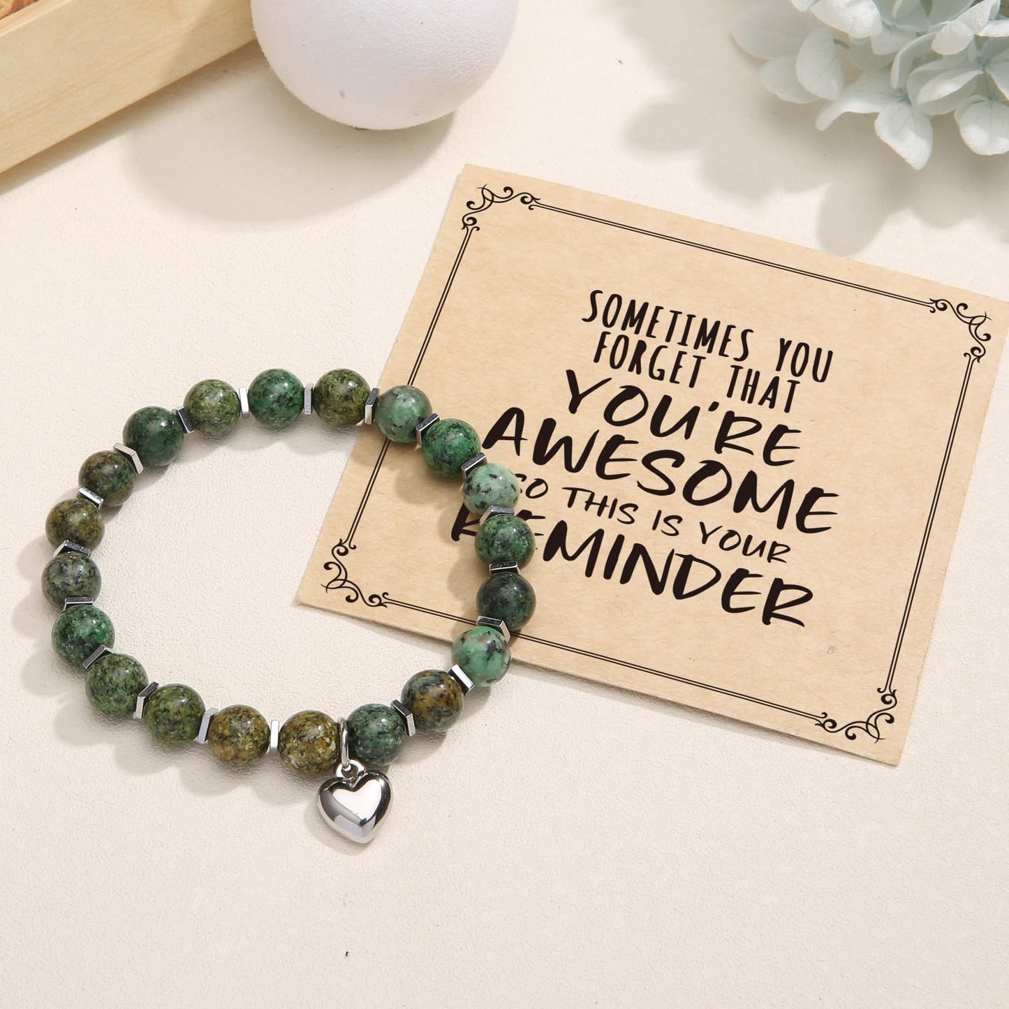 Jewelry&Card Christmas Gifts for Women Teen Girls, Sometimes You Forget You're Awesome Bracelets, Inspirational Christmas Gifts for Mom, Daughter, Sister, Best Friends on Christmas Birthday
