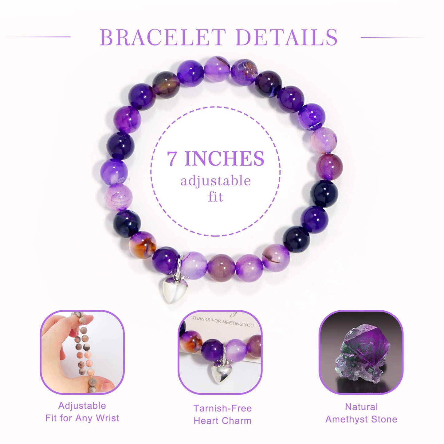Get Well Soon Gifts for Women,Natural Stone Healing Bracelet, Inspirational Gifts for Women Teen Girls