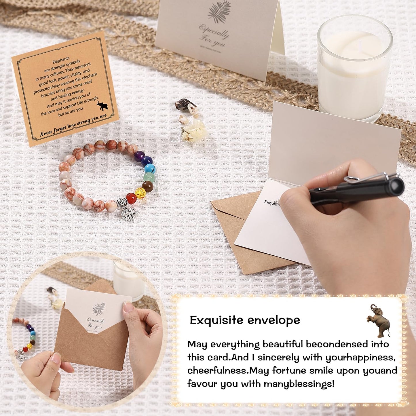 Get Well Soon Gifts for Women,Natural Stone Healing Bracelet, Inspirational Gifts for Women Teen Girls