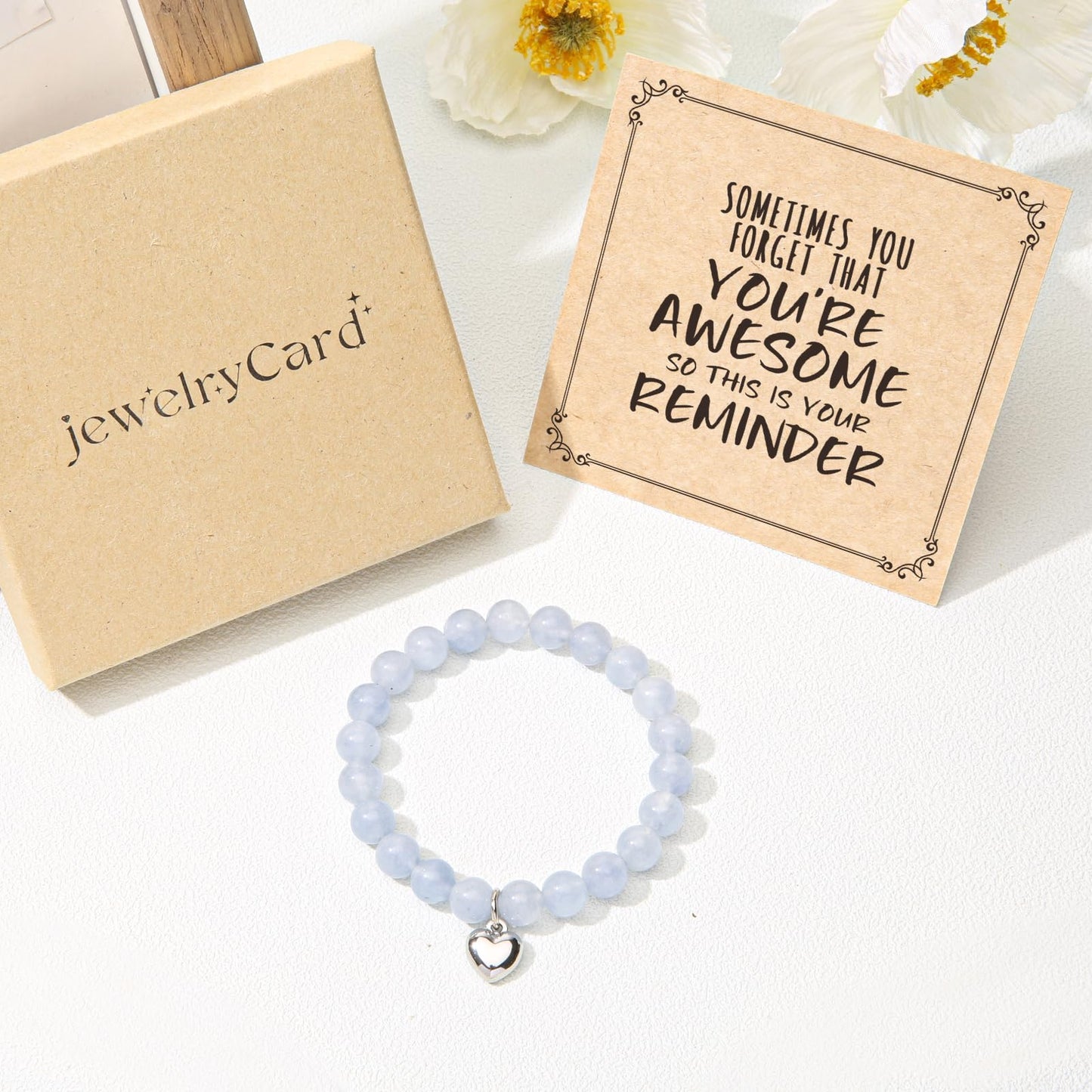 Jewelry&Card Christmas Gifts for Women Teen Girls, Sometimes You Forget You're Awesome Bracelets, Inspirational Christmas Gifts for Mom, Daughter, Sister, Best Friends on Christmas Birthday
