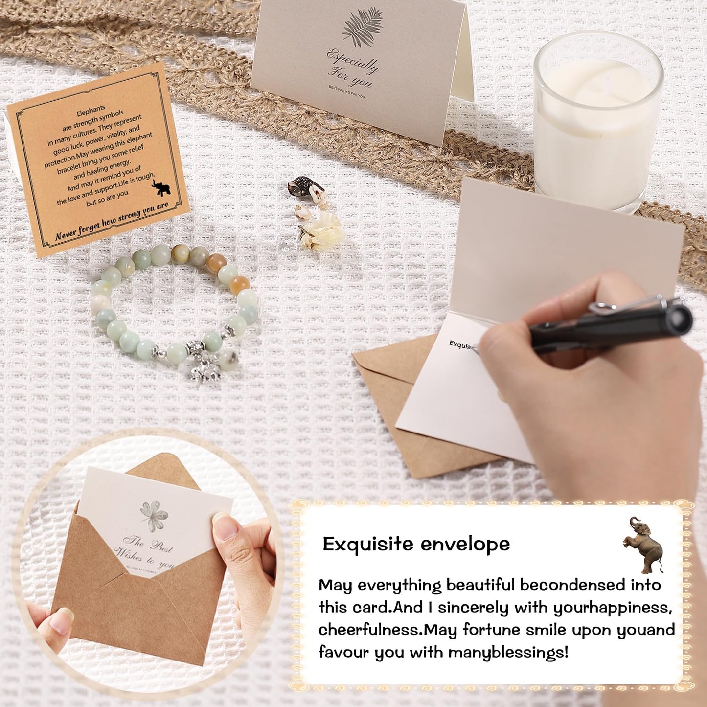 Get Well Soon Gifts for Women,Natural Stone Healing Bracelet, Inspirational Gifts for Women Teen Girls