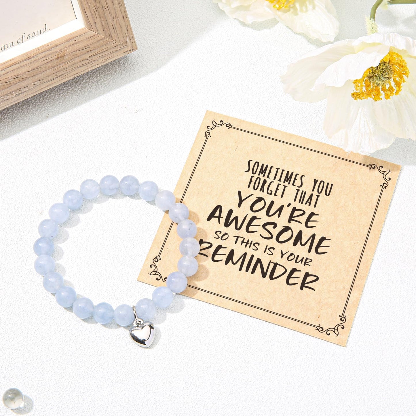 Jewelry&Card Christmas Gifts for Women Teen Girls, Sometimes You Forget You're Awesome Bracelets, Inspirational Christmas Gifts for Mom, Daughter, Sister, Best Friends on Christmas Birthday