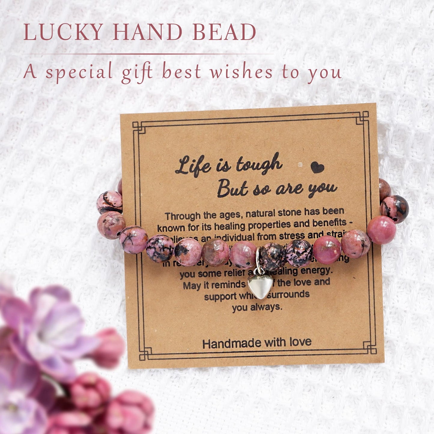 Get Well Soon Gifts for Women,Natural Stone Healing Bracelet, Inspirational Gifts for Women Teen Girls