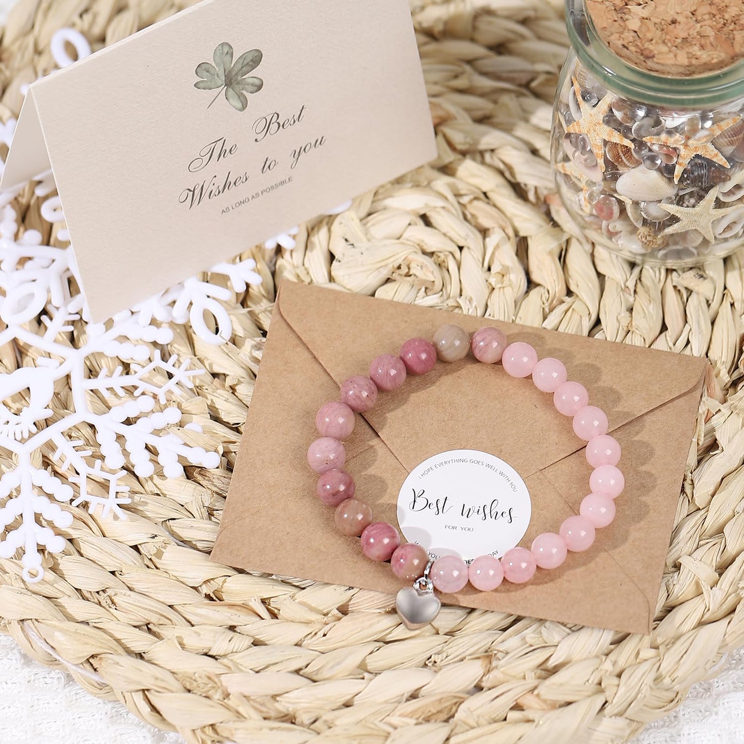 Get Well Soon Gifts for Women,Natural Stone Healing Bracelet, Inspirational Gifts for Women Teen Girls