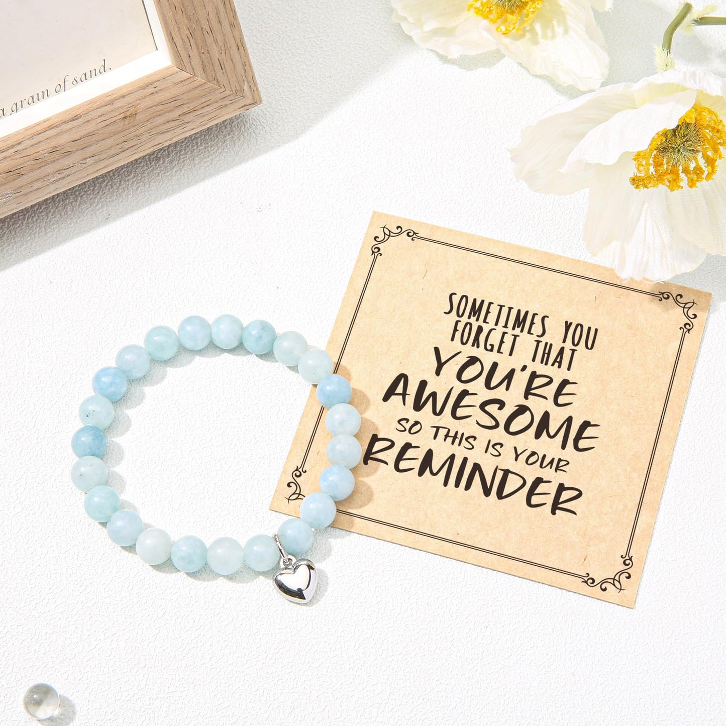 Jewelry&Card Christmas Gifts for Women Teen Girls, Sometimes You Forget You're Awesome Bracelets, Inspirational Christmas Gifts for Mom, Daughter, Sister, Best Friends on Christmas Birthday