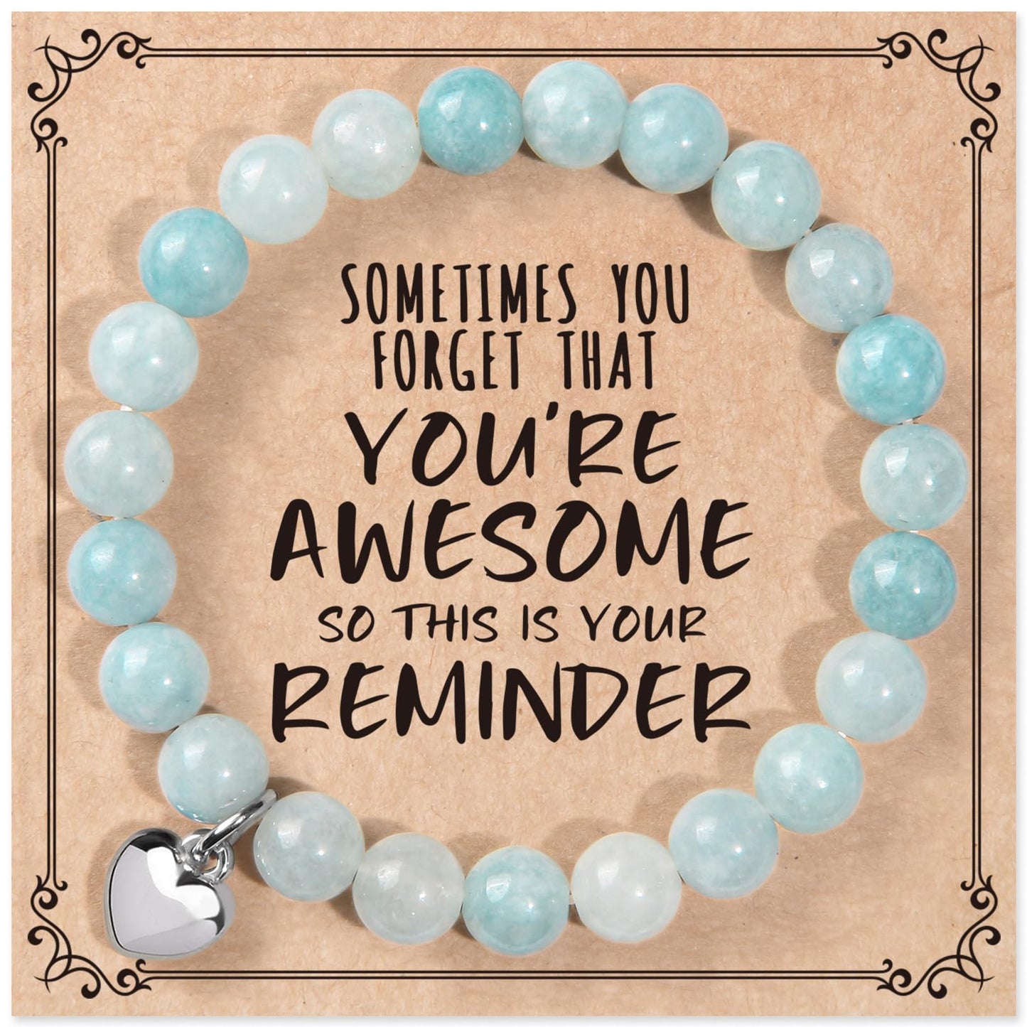 Jewelry&Card Christmas Gifts for Women Teen Girls, Sometimes You Forget You're Awesome Bracelets, Inspirational Christmas Gifts for Mom, Daughter, Sister, Best Friends on Christmas Birthday