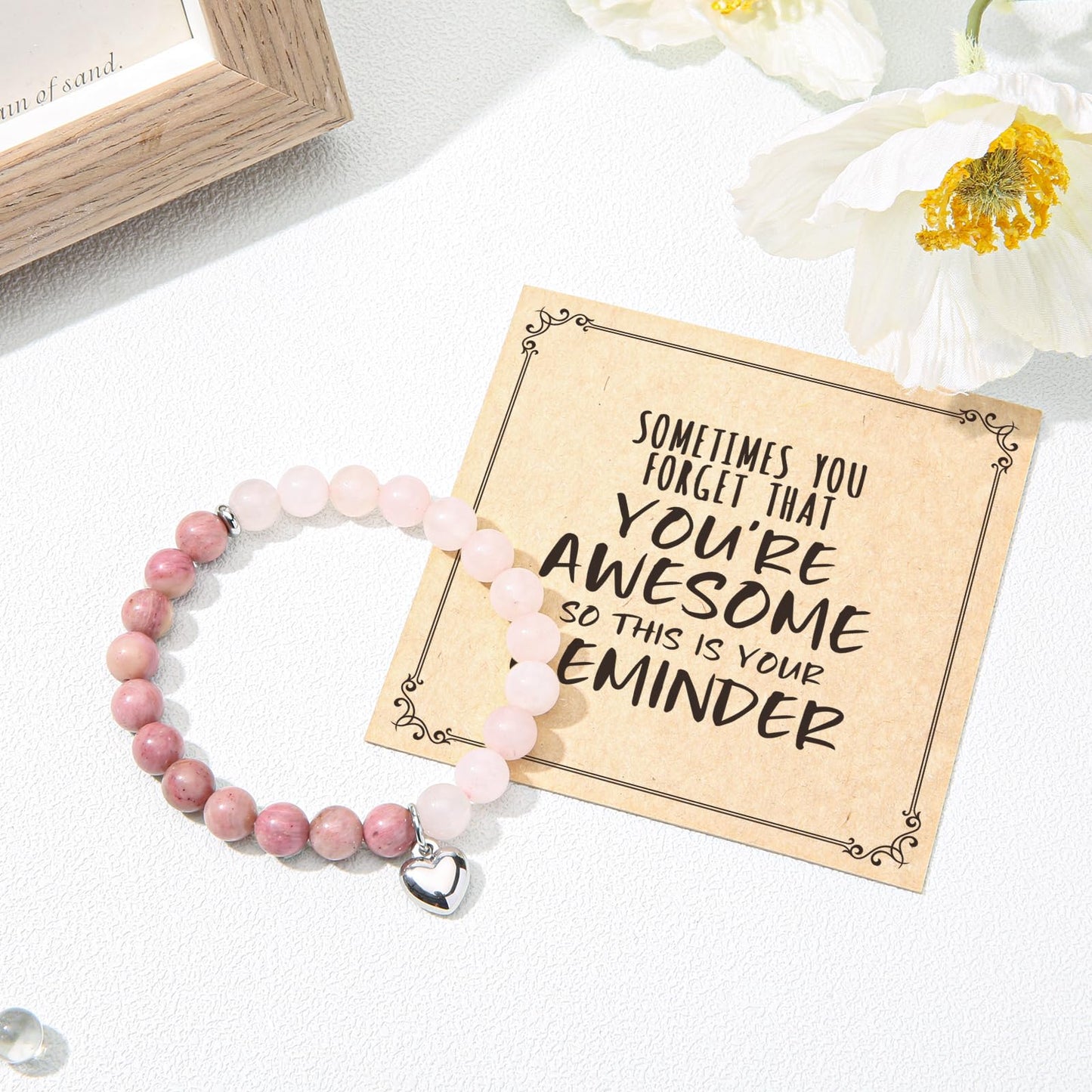 Jewelry&Card Christmas Gifts for Women Teen Girls, Sometimes You Forget You're Awesome Bracelets, Inspirational Christmas Gifts for Mom, Daughter, Sister, Best Friends on Christmas Birthday
