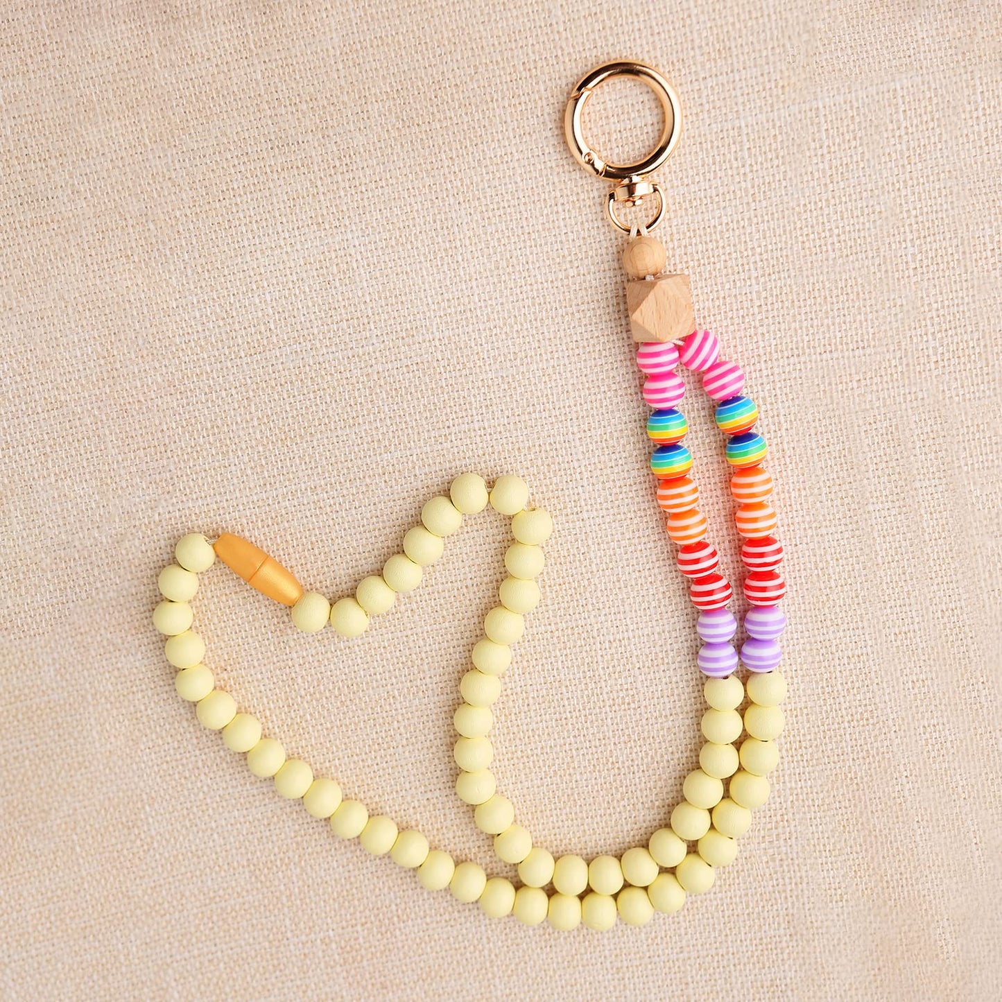 Rainbow Wood Beaded Lanyards for Id Badges Holder, Teacher Breakaway Mental Health Matters Lanyard for Keys Cute Boho Neck Keychain Id Lanyard for Women