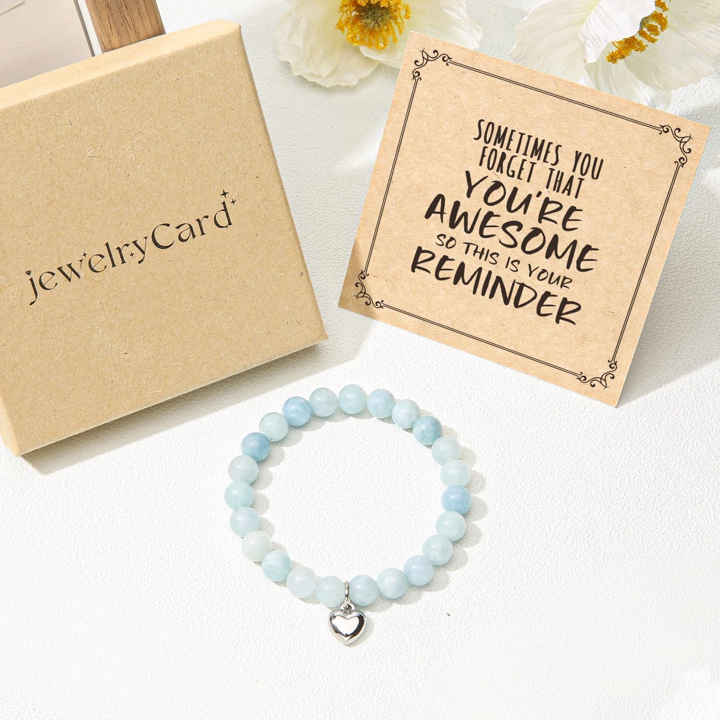 Jewelry&Card Christmas Gifts for Women Teen Girls, Sometimes You Forget You're Awesome Bracelets, Inspirational Christmas Gifts for Mom, Daughter, Sister, Best Friends on Christmas Birthday