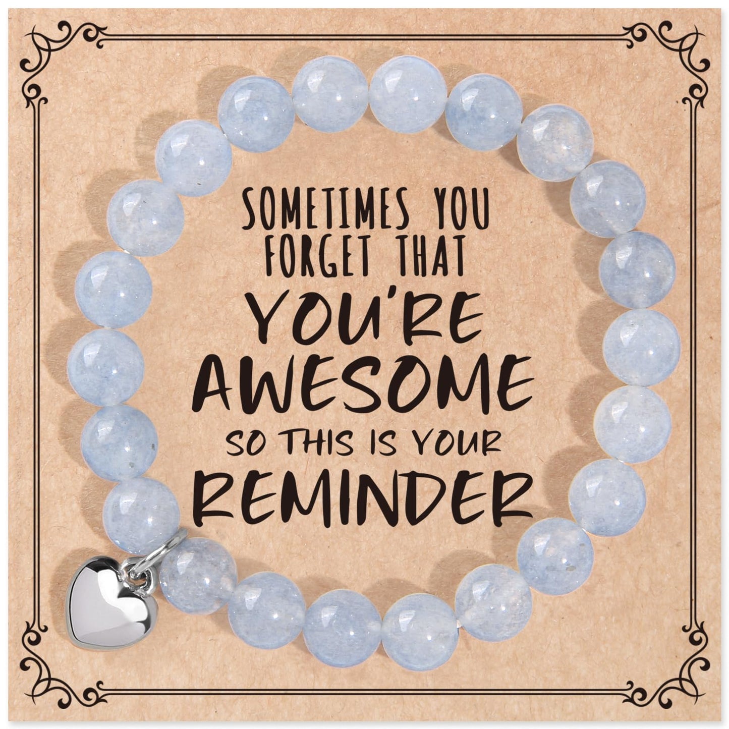 Jewelry&Card Christmas Gifts for Women Teen Girls, Sometimes You Forget You're Awesome Bracelets, Inspirational Christmas Gifts for Mom, Daughter, Sister, Best Friends on Christmas Birthday