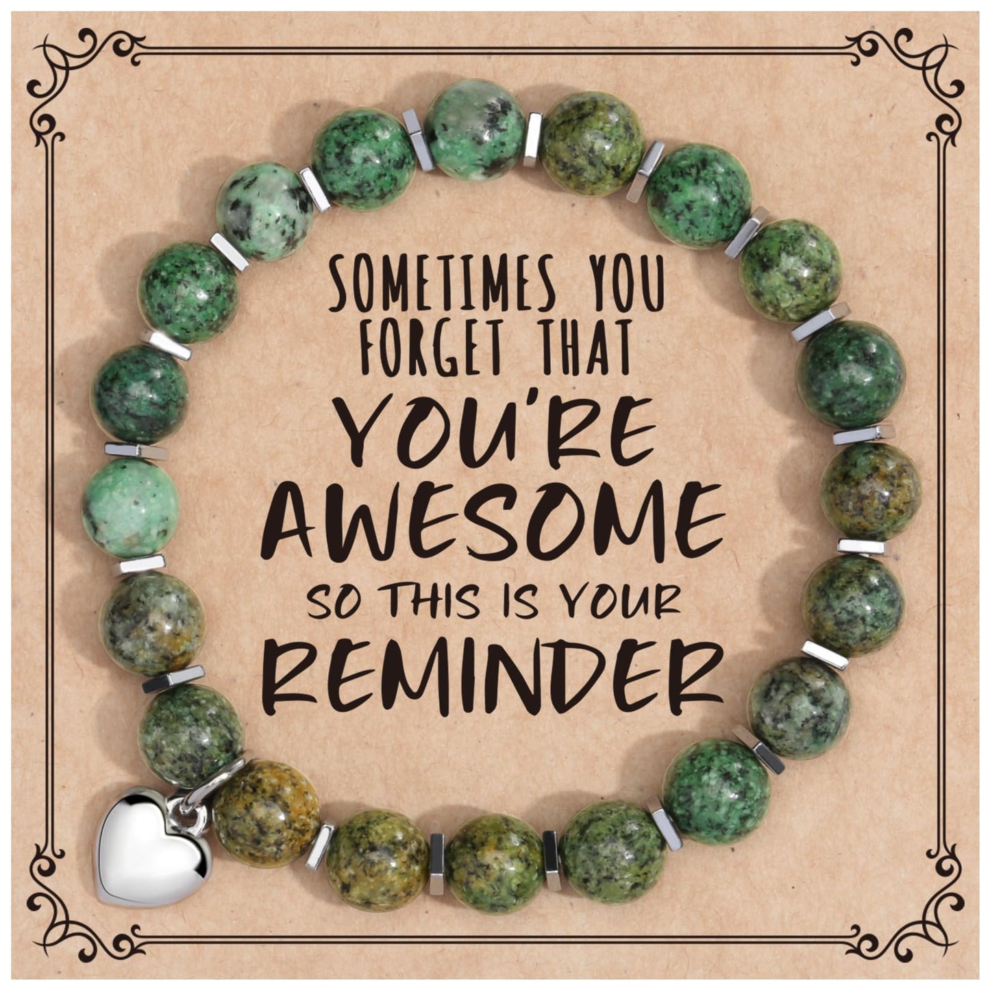 Jewelry&Card Christmas Gifts for Women Teen Girls, Sometimes You Forget You're Awesome Bracelets, Inspirational Christmas Gifts for Mom, Daughter, Sister, Best Friends on Christmas Birthday
