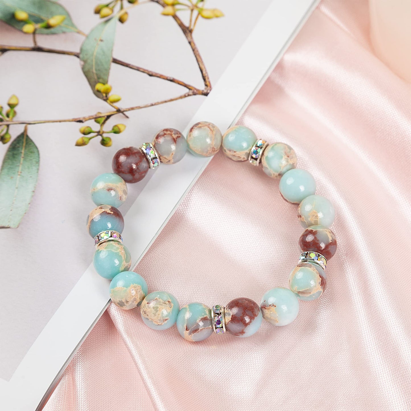 Healing Bracelet For Women Anxiety Crystal Bracelet Chakra Beaded Bracelets Rose Quartz Crystals And Healing Stones Jewelry Yoga Bead Bracelet Calming Stretch Bracelet Stress Relief Gifts For Women