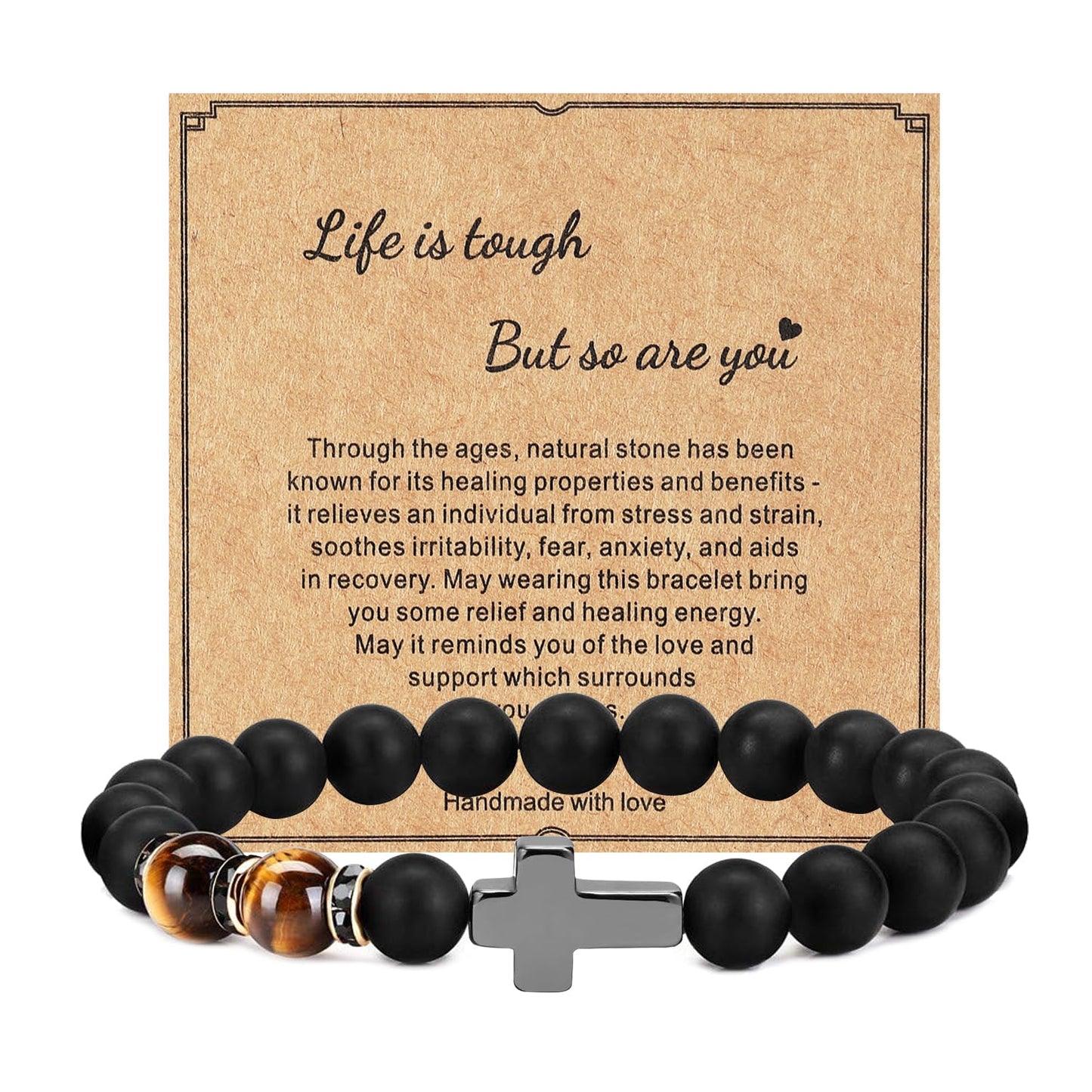 Get Well Soon Gifts for Women,Natural Stone Healing Bracelet, Inspirational Gifts for Women Teen Girls