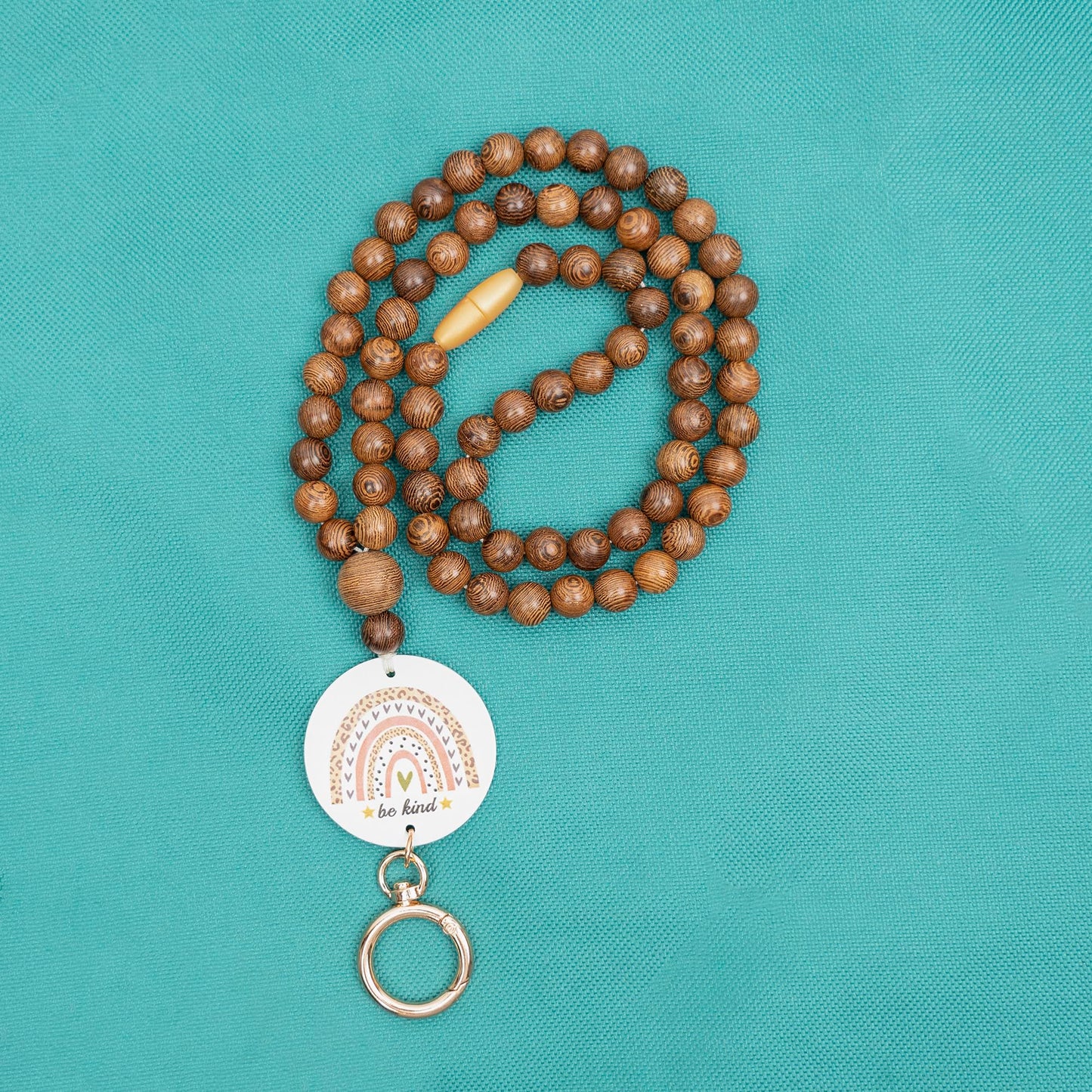 Rainbow Wood Beaded Lanyards for Id Badges Holder, Teacher Breakaway Mental Health Matters Lanyard for Keys Cute Boho Neck Keychain Id Lanyard for Women