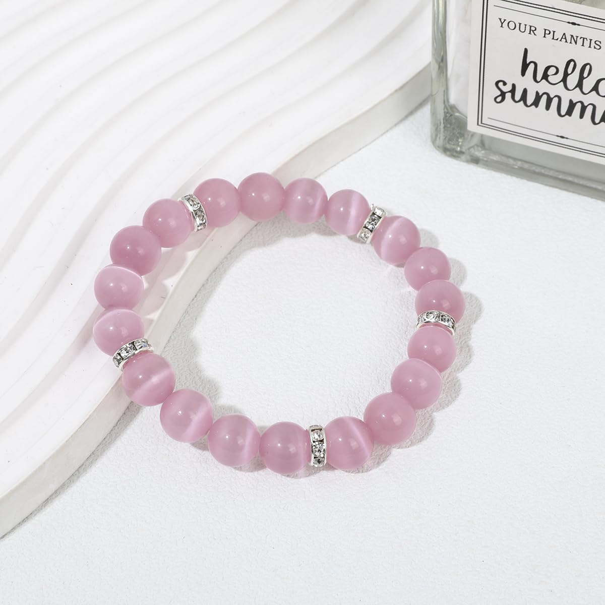 Healing Bracelet For Women Anxiety Crystal Bracelet Chakra Beaded Bracelets Rose Quartz Crystals And Healing Stones Jewelry Yoga Bead Bracelet Calming Stretch Bracelet Stress Relief Gifts For Women