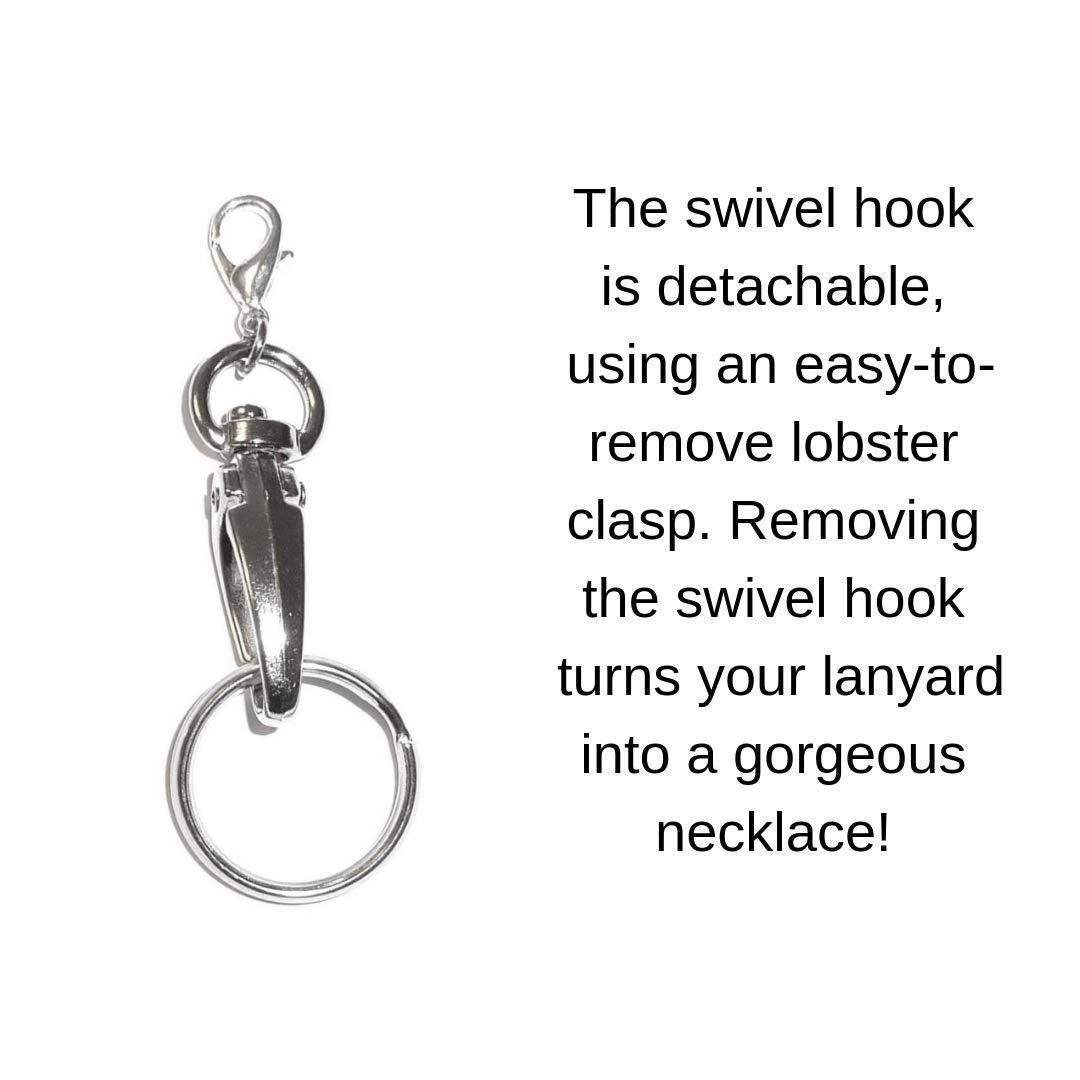 Hidden Hollow Beads Retractable Badge Reel, Snap Interchangable Women's Lanyard, Strong, ID Card Holder, Keys Teacher Nurse Cruise Key Keychain