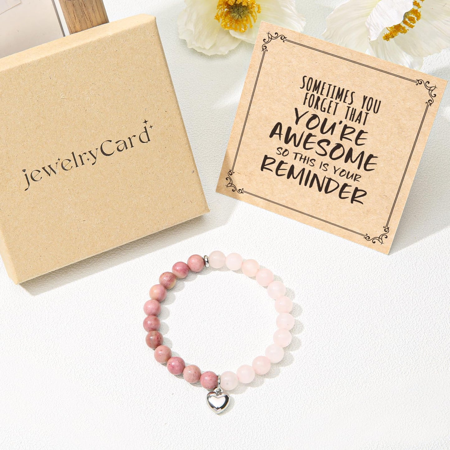 Jewelry&Card Christmas Gifts for Women Teen Girls, Sometimes You Forget You're Awesome Bracelets, Inspirational Christmas Gifts for Mom, Daughter, Sister, Best Friends on Christmas Birthday