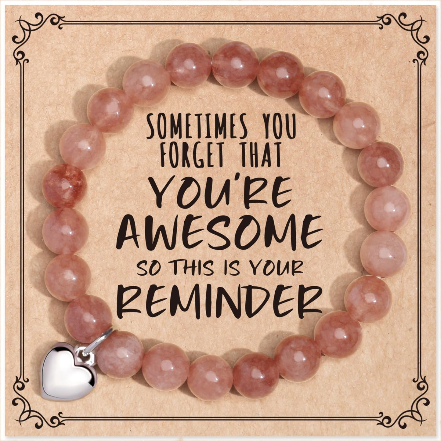 Jewelry&Card Christmas Gifts for Women Teen Girls, Sometimes You Forget You're Awesome Bracelets, Inspirational Christmas Gifts for Mom, Daughter, Sister, Best Friends on Christmas Birthday